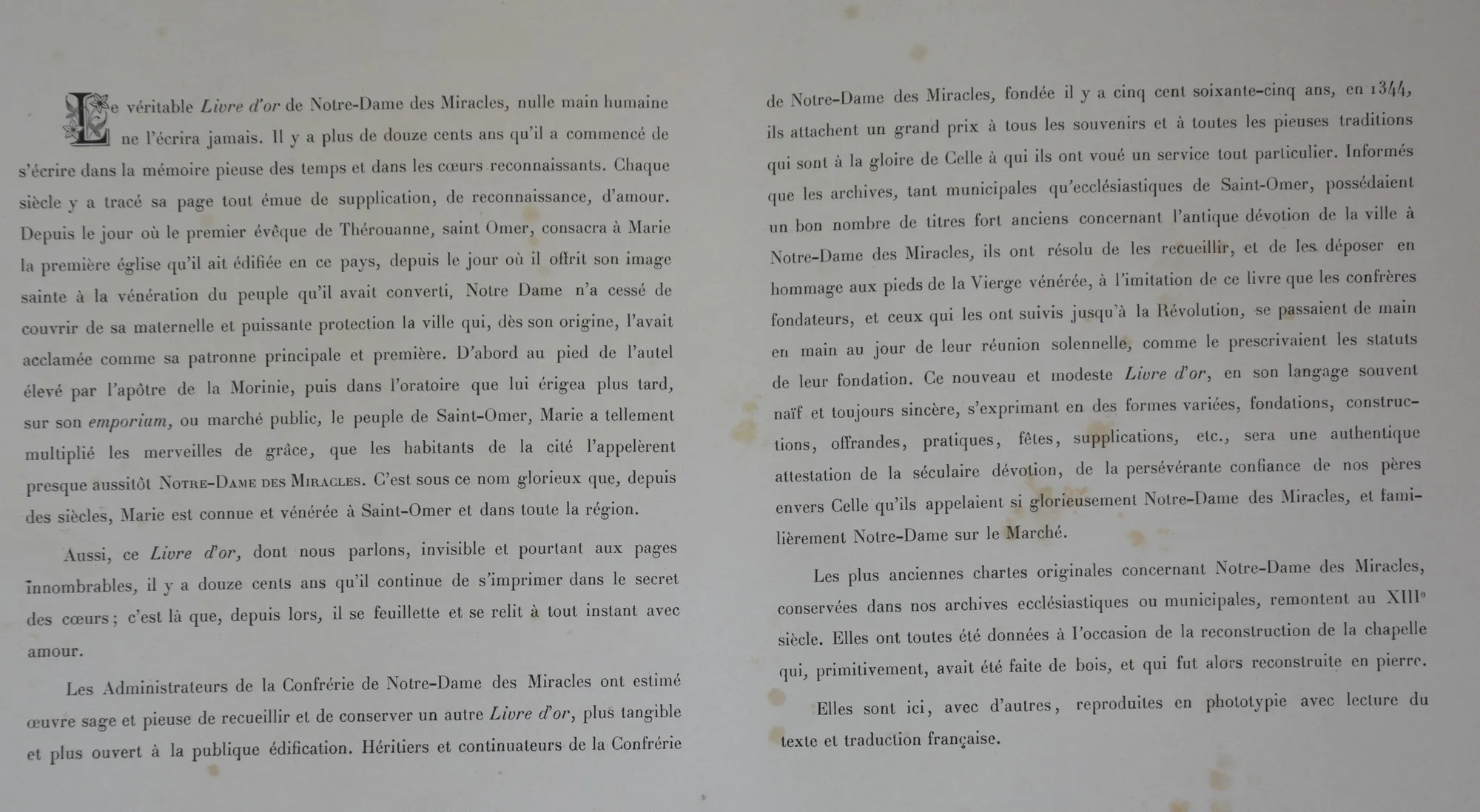 Introduction du Livre d’Or de Notre Dame des Miracles - 1910 -