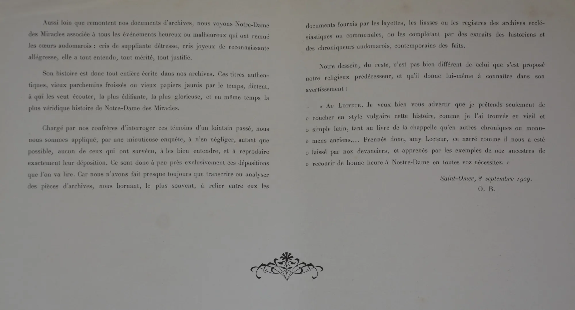 Introduction du Livre d’Or de Notre Dame des Miracles - 1910 -