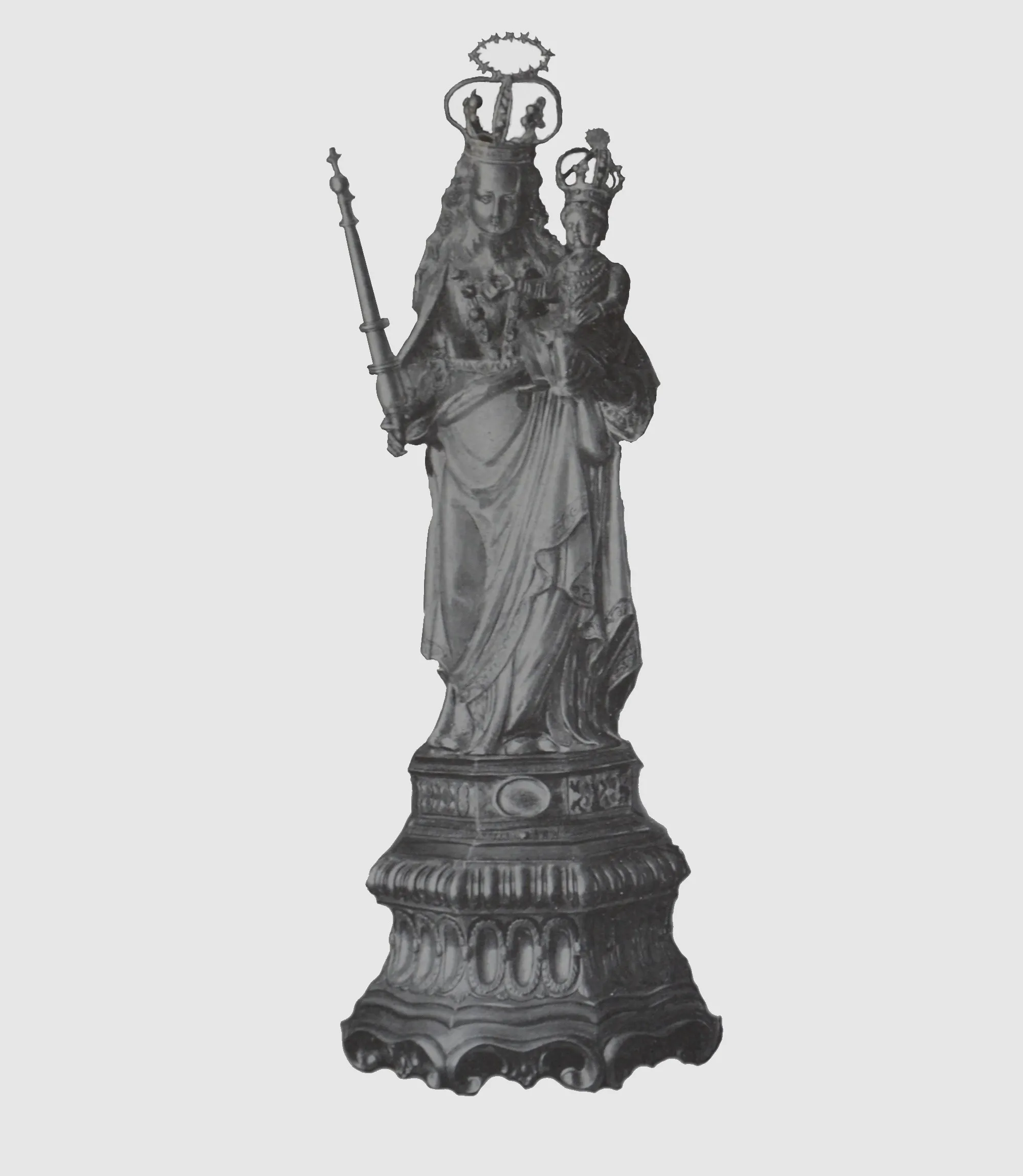 statue en argent de notre dame des miracles, payée par la confrérie de Notre-Dame des Miracles en 1617