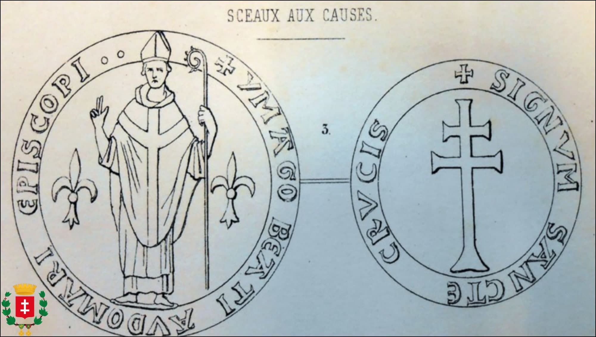 Sceau aux causes de la ville de Saint-Omer datant de l'an 1209.