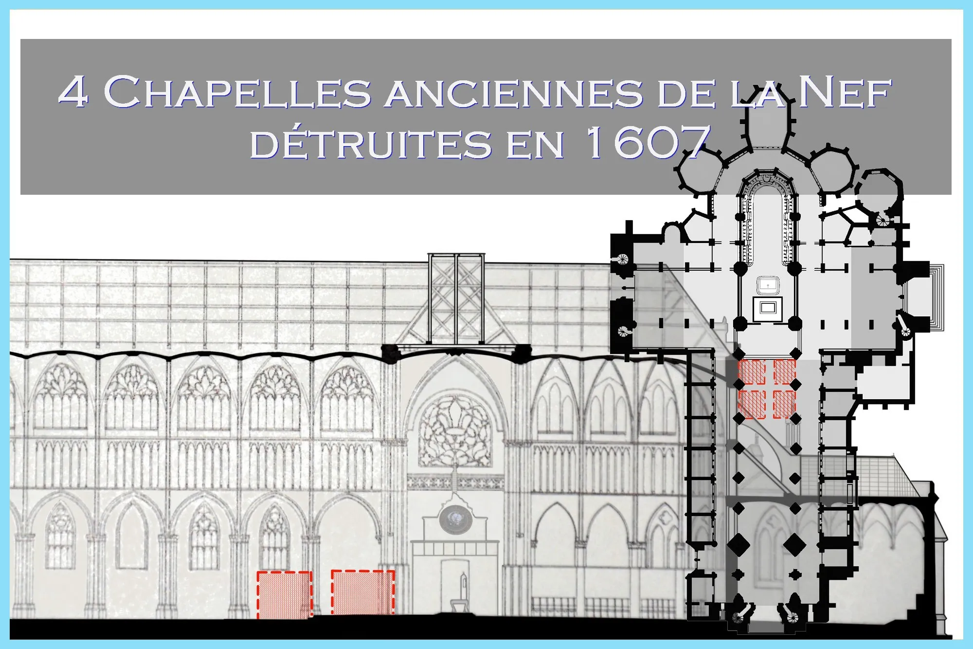 Cathédrale Notre-Dame de Saint-Omer, Chapelles anciennes de la Nef détruites en 1607
