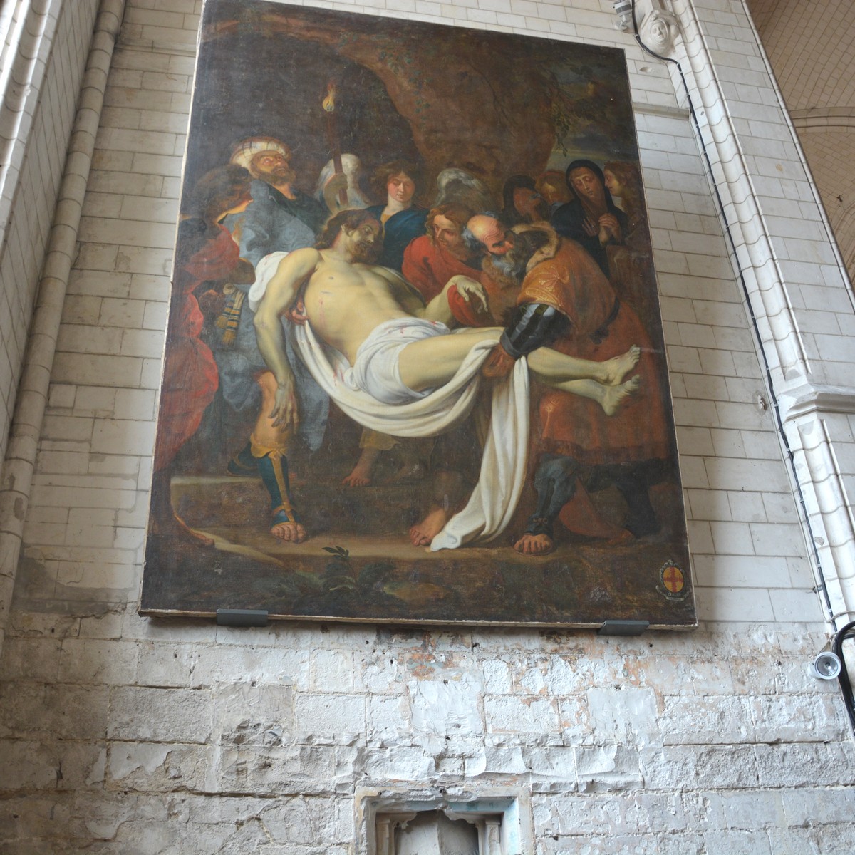Cathédrale de Saint-Omer - Chapelle de la Conception  -  tableau de Gérard Seghers : la mise au tombeau