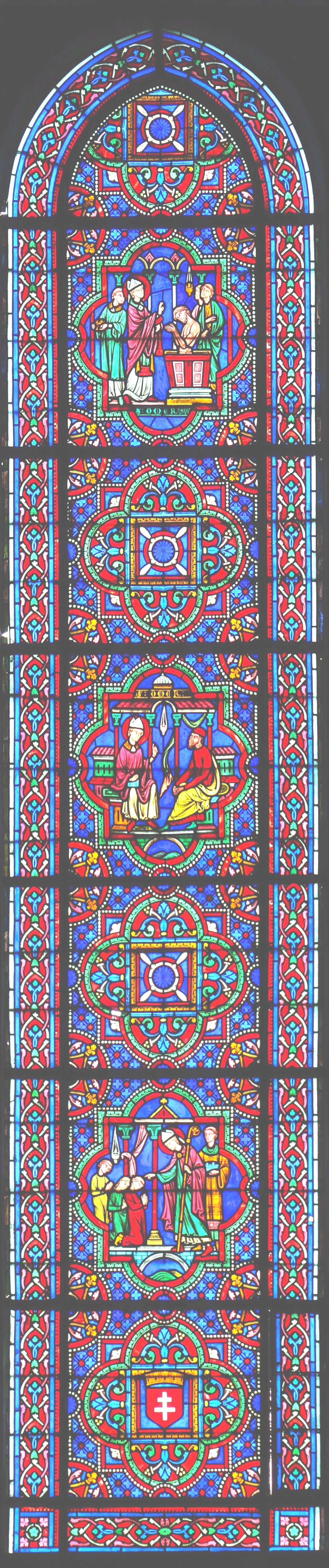 Saint Omer bénissant et prêchant ; Baptême d'Adroald