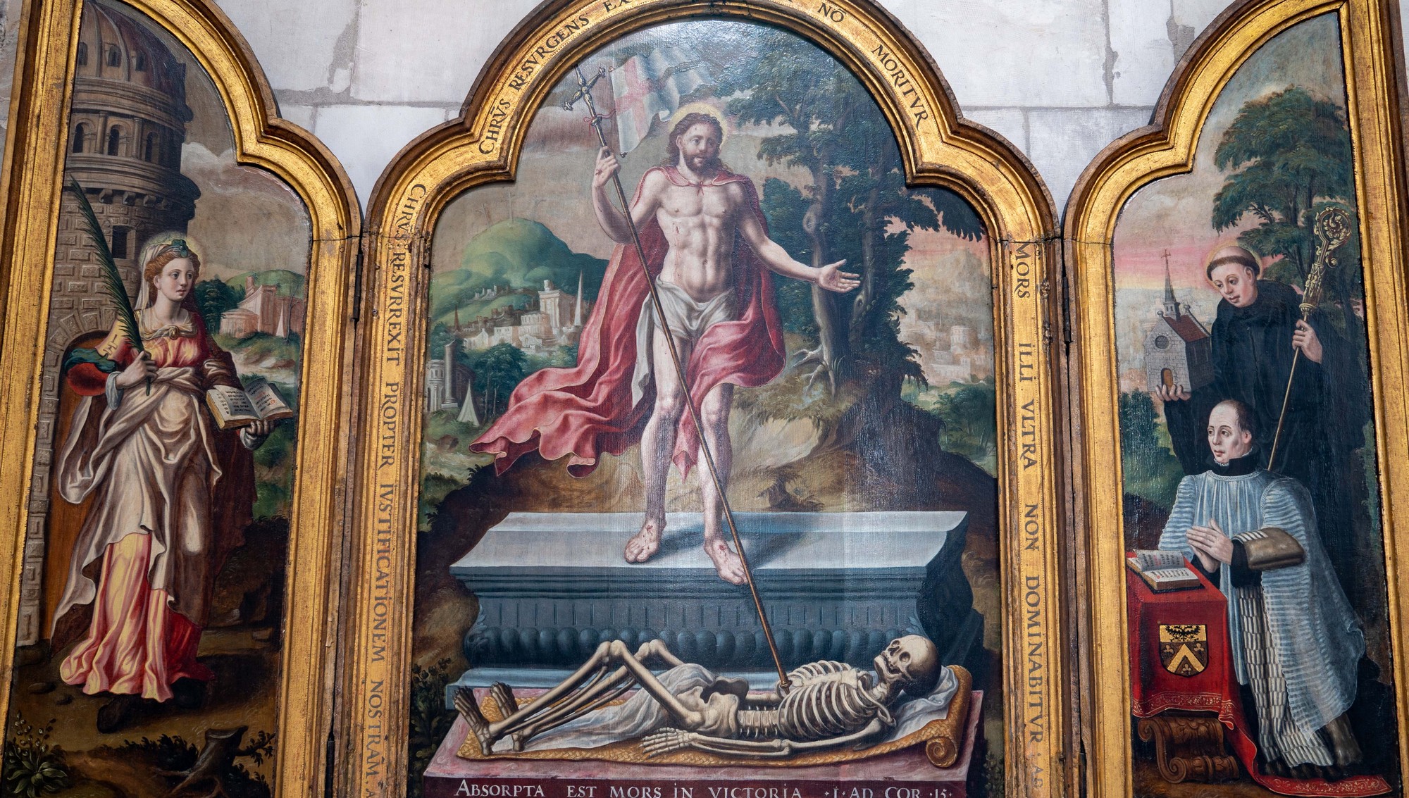 Cathédrale de Saint-Omer - Chapelle Sainte Aldegonde, triptyque Jésus récussité