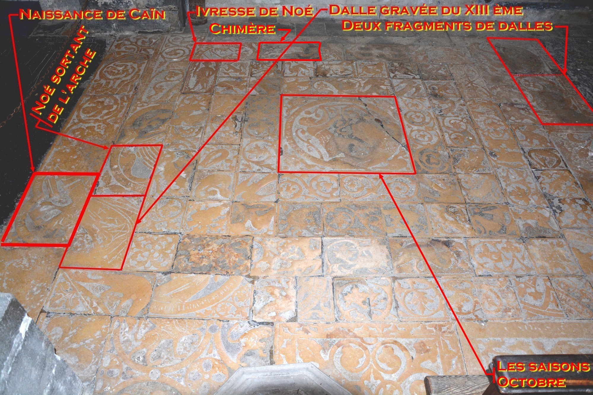 Cathédrale de Saint-Omer -  dallage de la Nef, travée latérale C1 Chapelle sainte Trinité