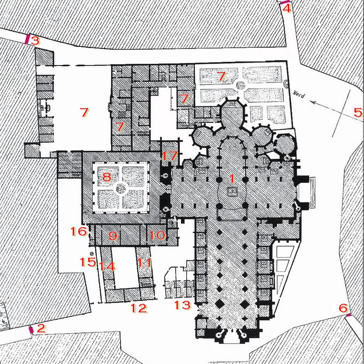 enclos de la Cathédrale de Saint-Omer en 1789