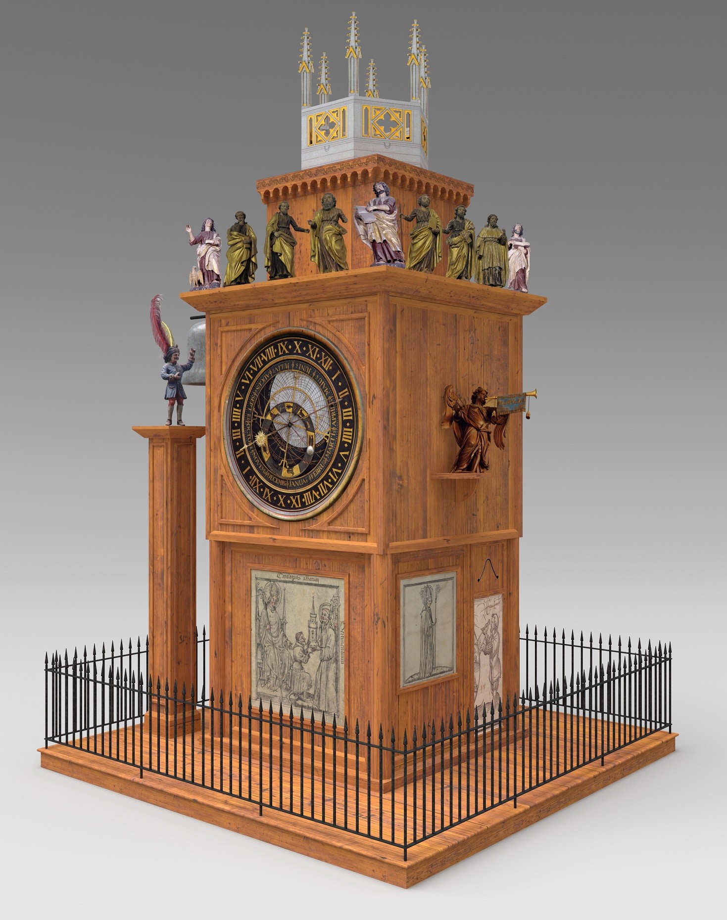Buffet de l'astrolabe tel qu'il existait entre les années 1387 et 1558