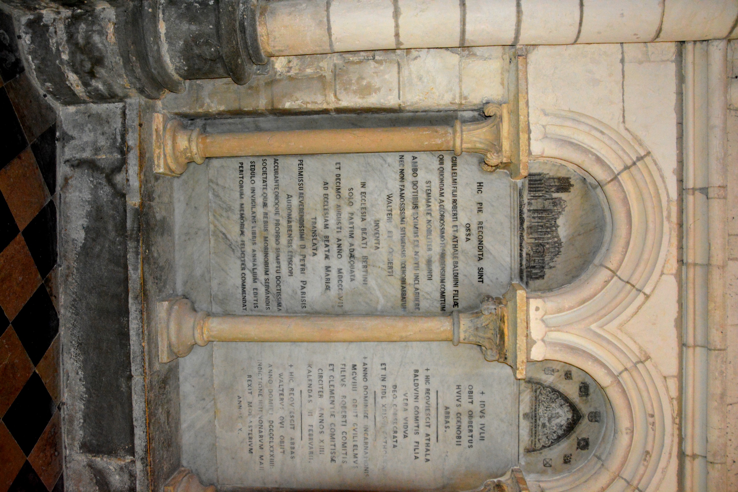 pierres tombales de Guillaume   Athala  Odbertus Guillermus Walterus