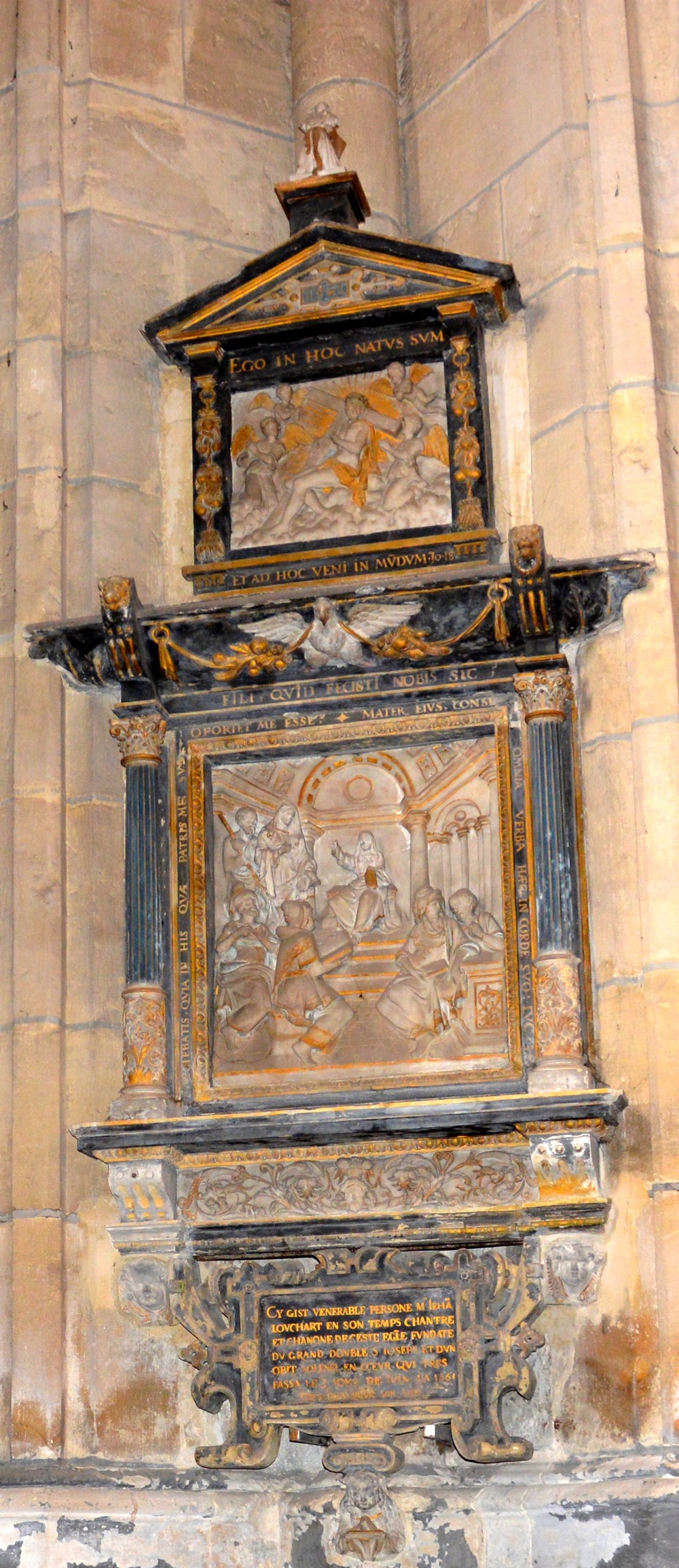 Nef travée 03, plaque funéraire de Jean LOUCHART