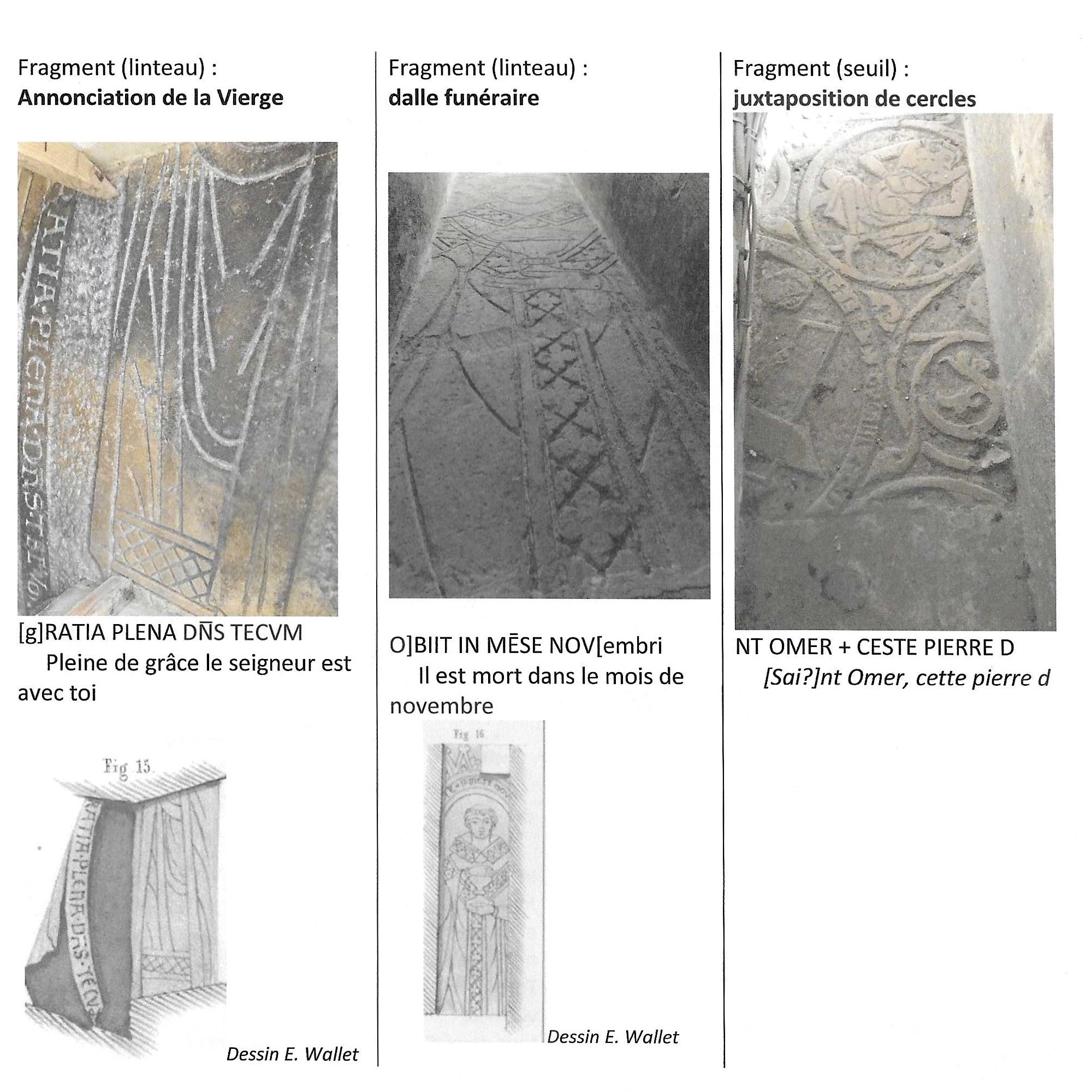 Cathédrale de Saint-Omer|transept Nord est réutilisation des fragments de dallage du XII ème siècle
