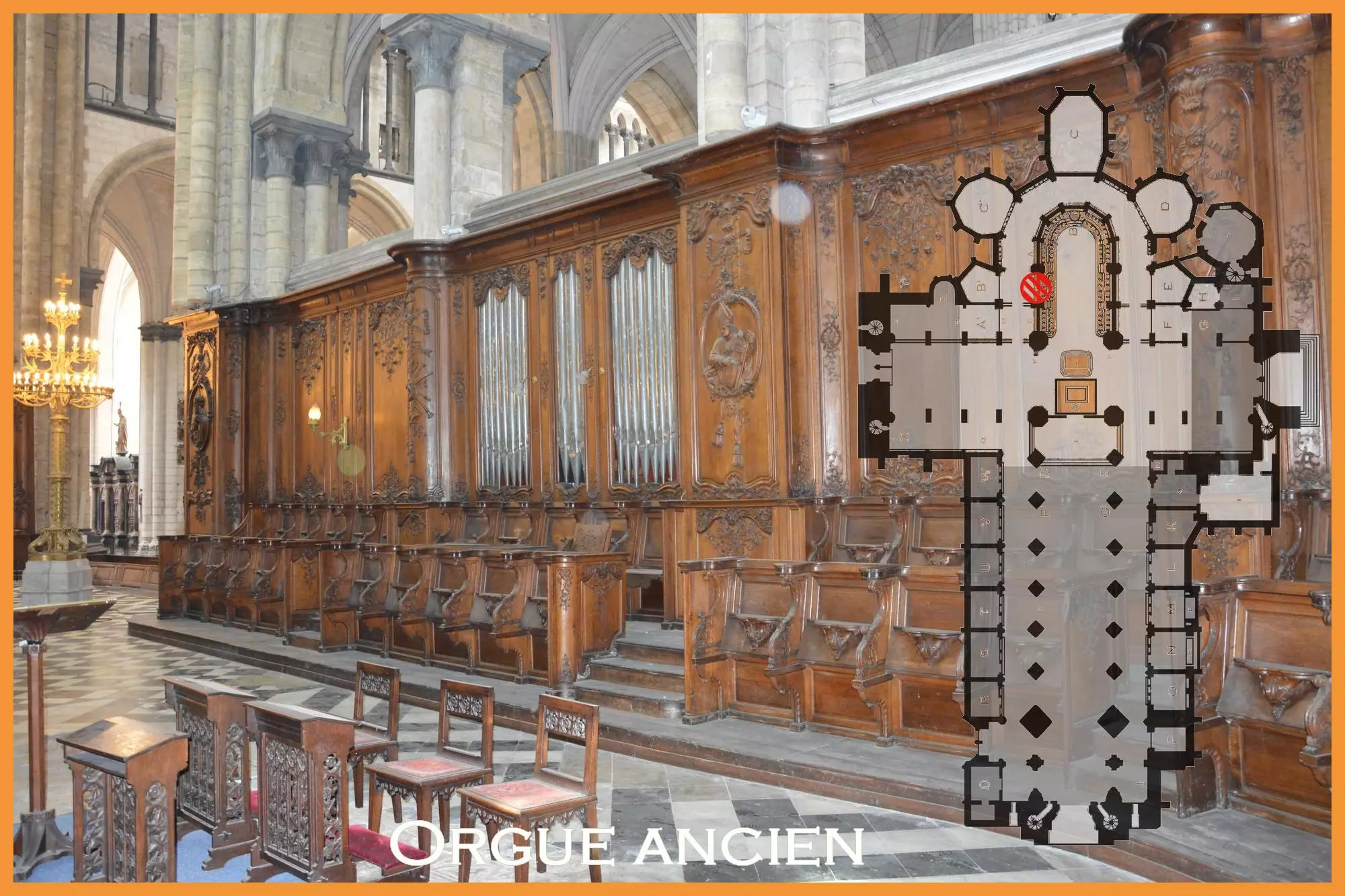 Cathédrale Notre-Dame de Saint-Omer, Orgue ancien  appelé orgue de Choeur