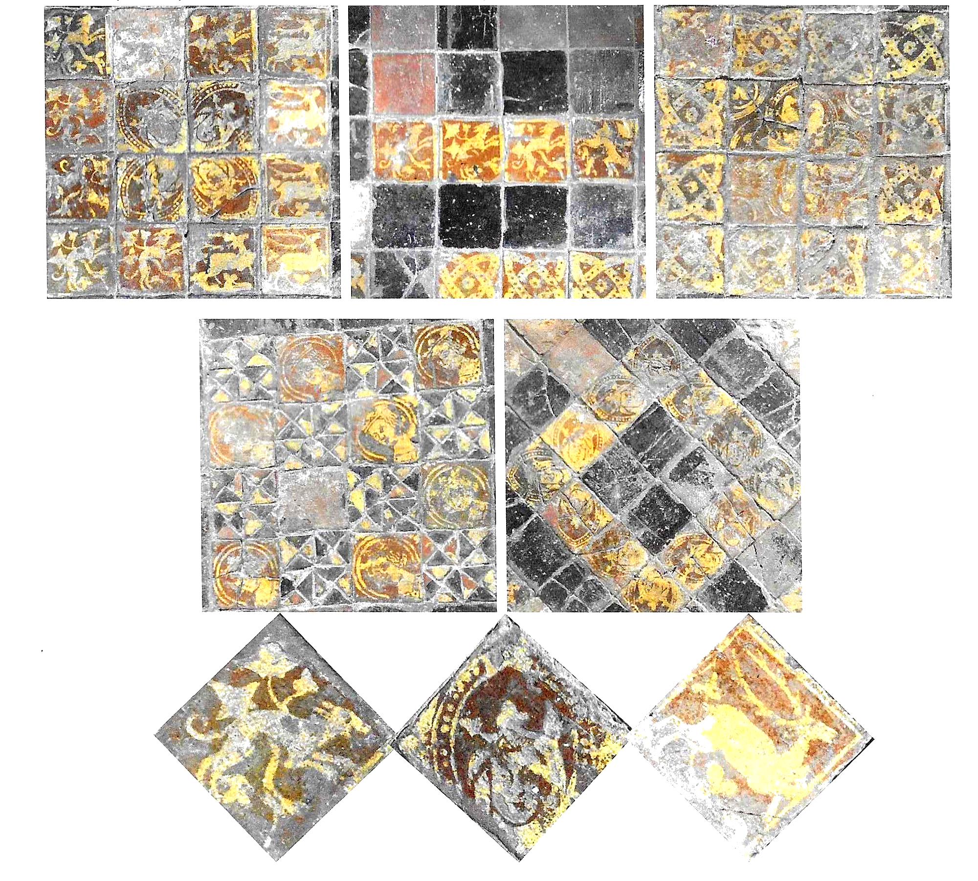 A l'étage agrandissement des assemblages de carreaux vernissés A l'étage agrandissement des assemblages de carreaux vernissés