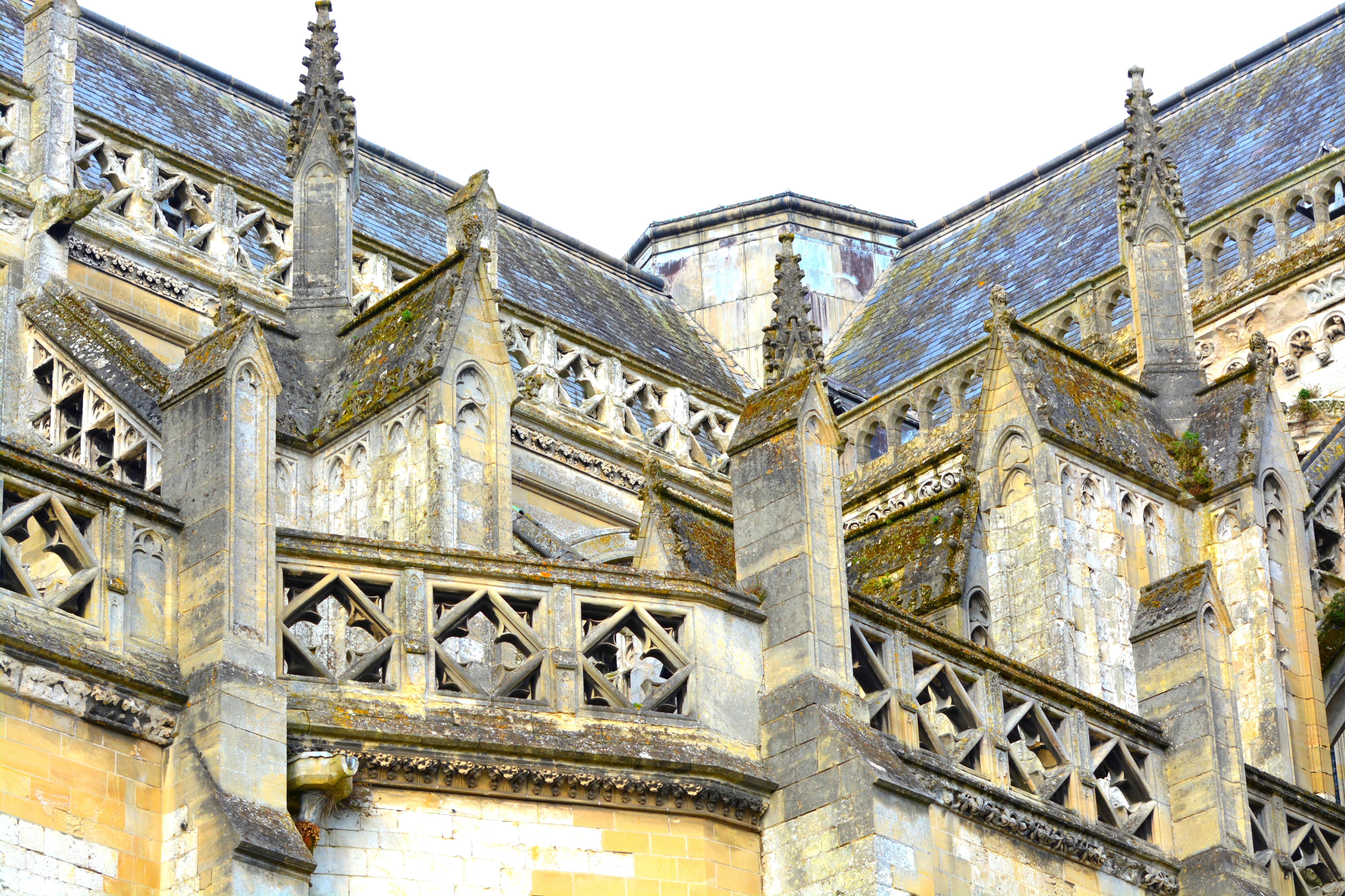 Façade nef sud de Notre-Dame de saint-omer|toiture centrale & support de flèche
