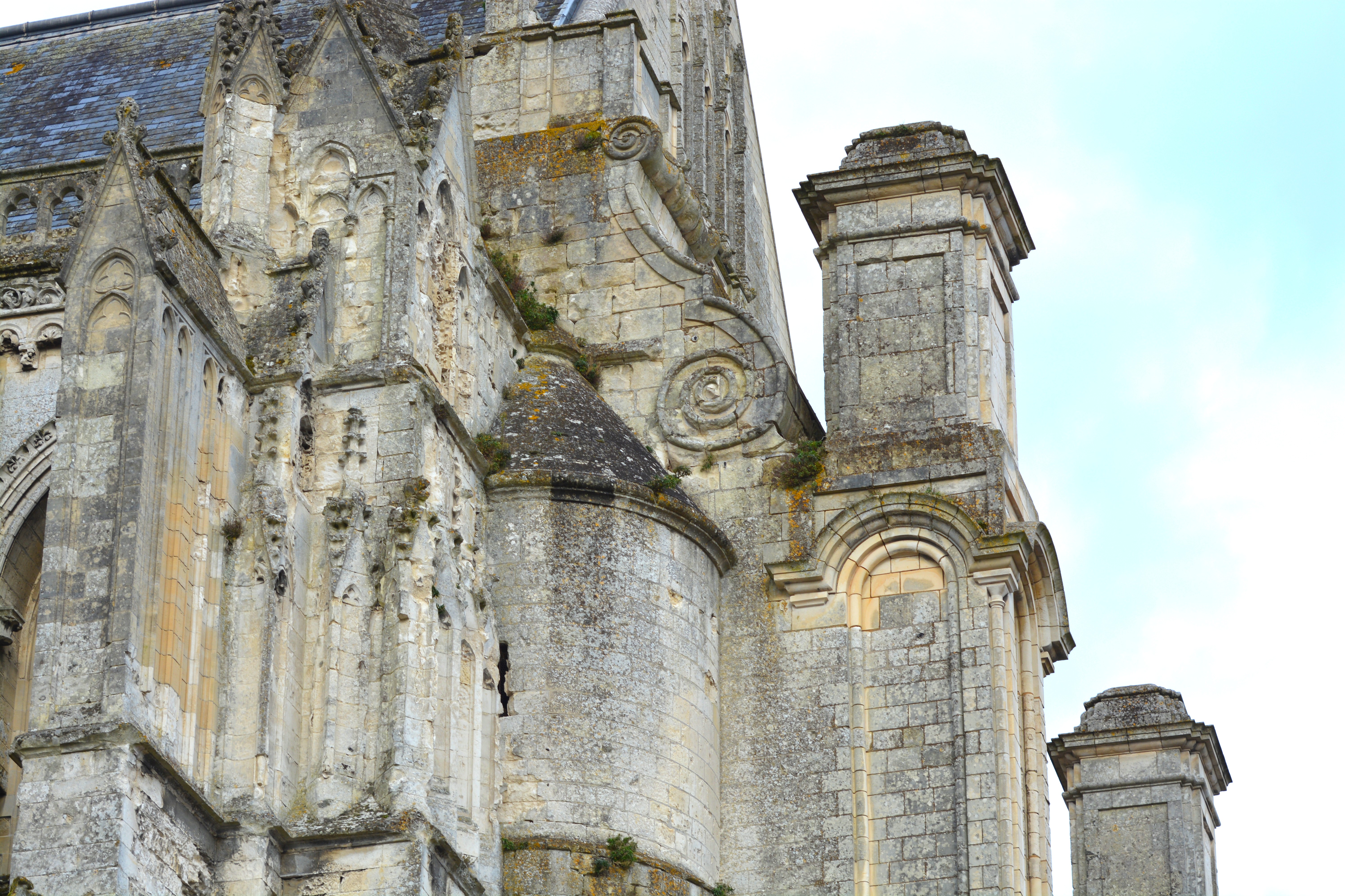 Façade nef sud de Notre-Dame de saint-omer|  élévation supérieure retour porche sud