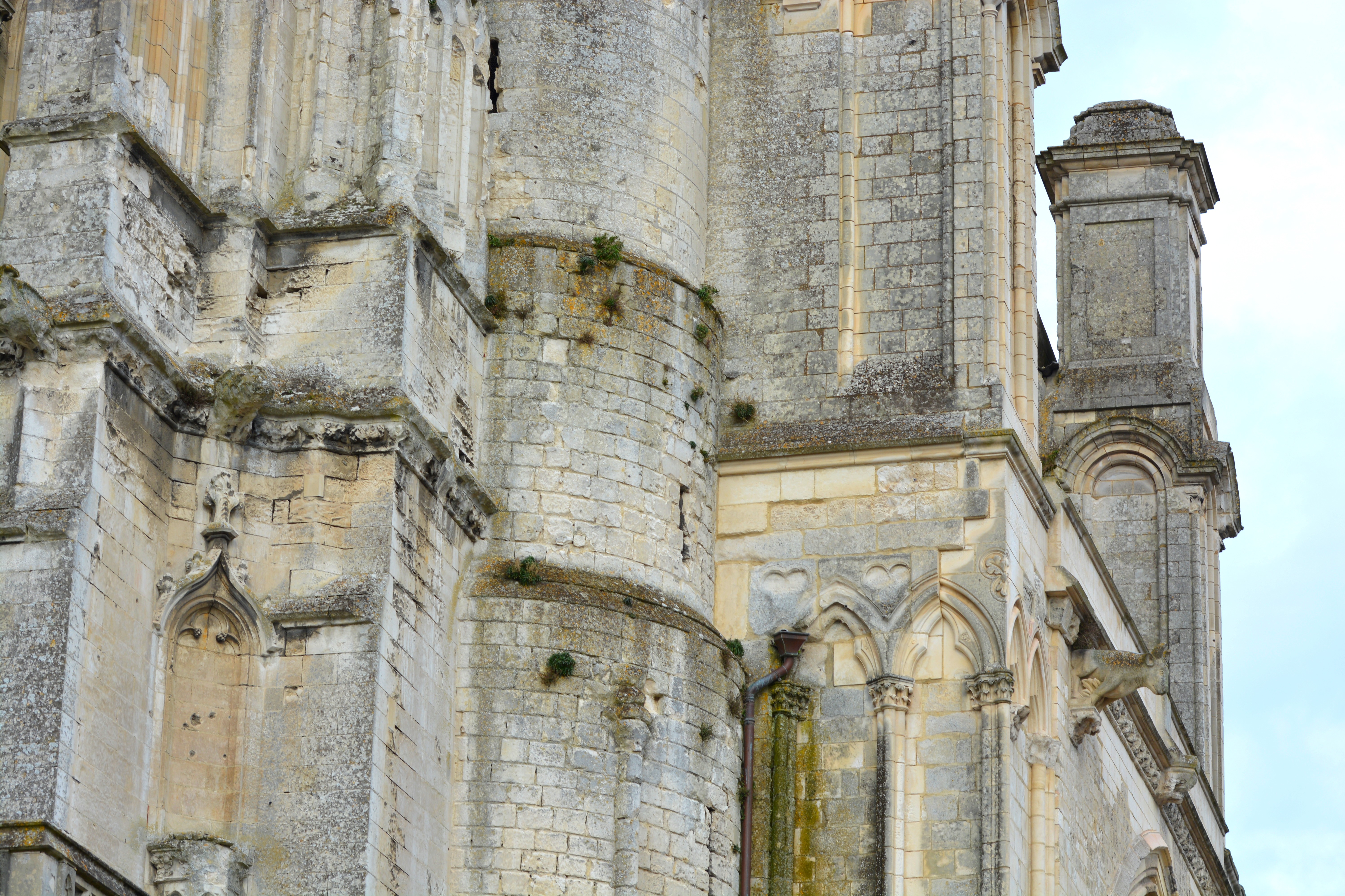 Façade nef sud de Notre-Dame de saint-omer|  élévation supérieure retour porche sud