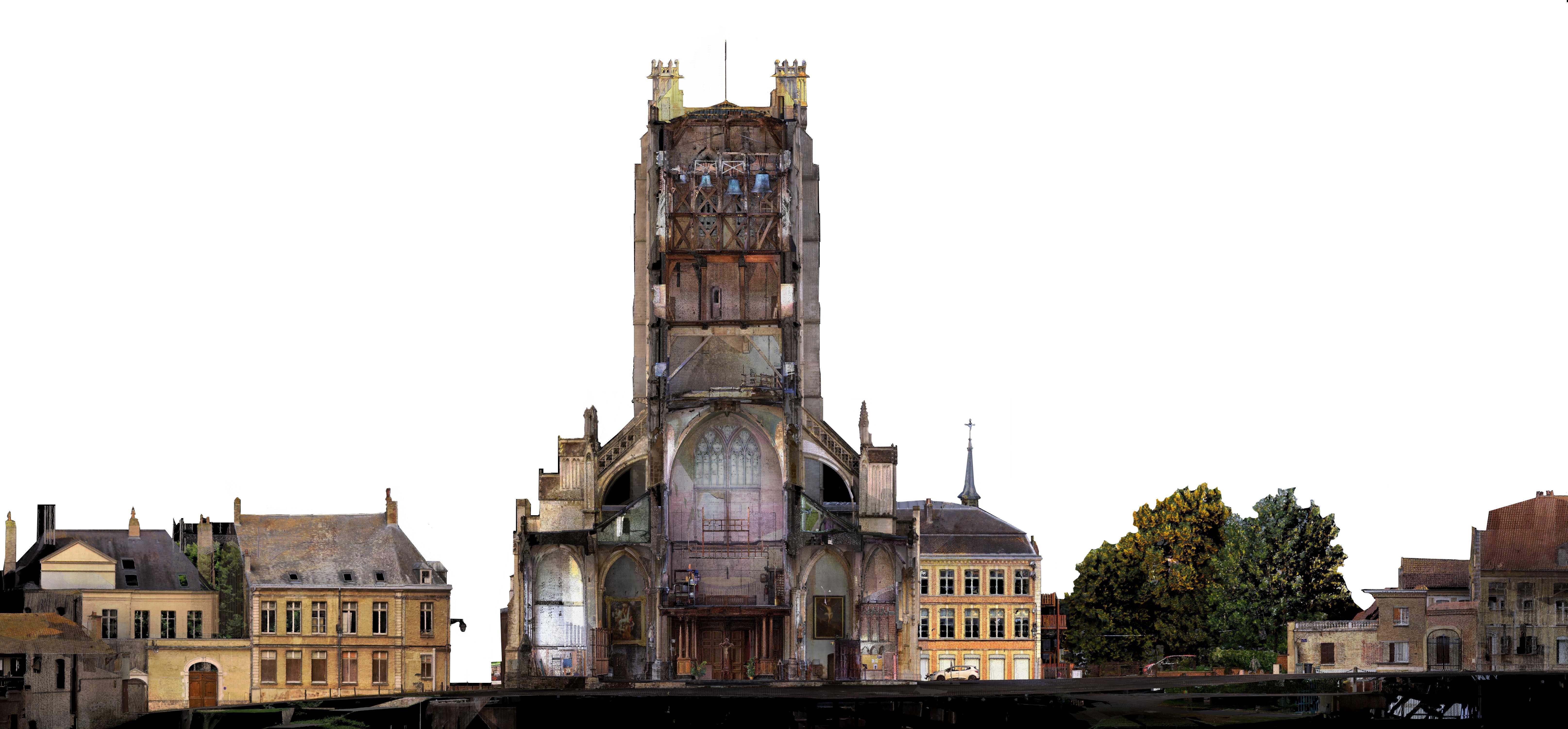 Coupe de la Nef de Notre-Dame de saint-omer|scannée au laser 3D   