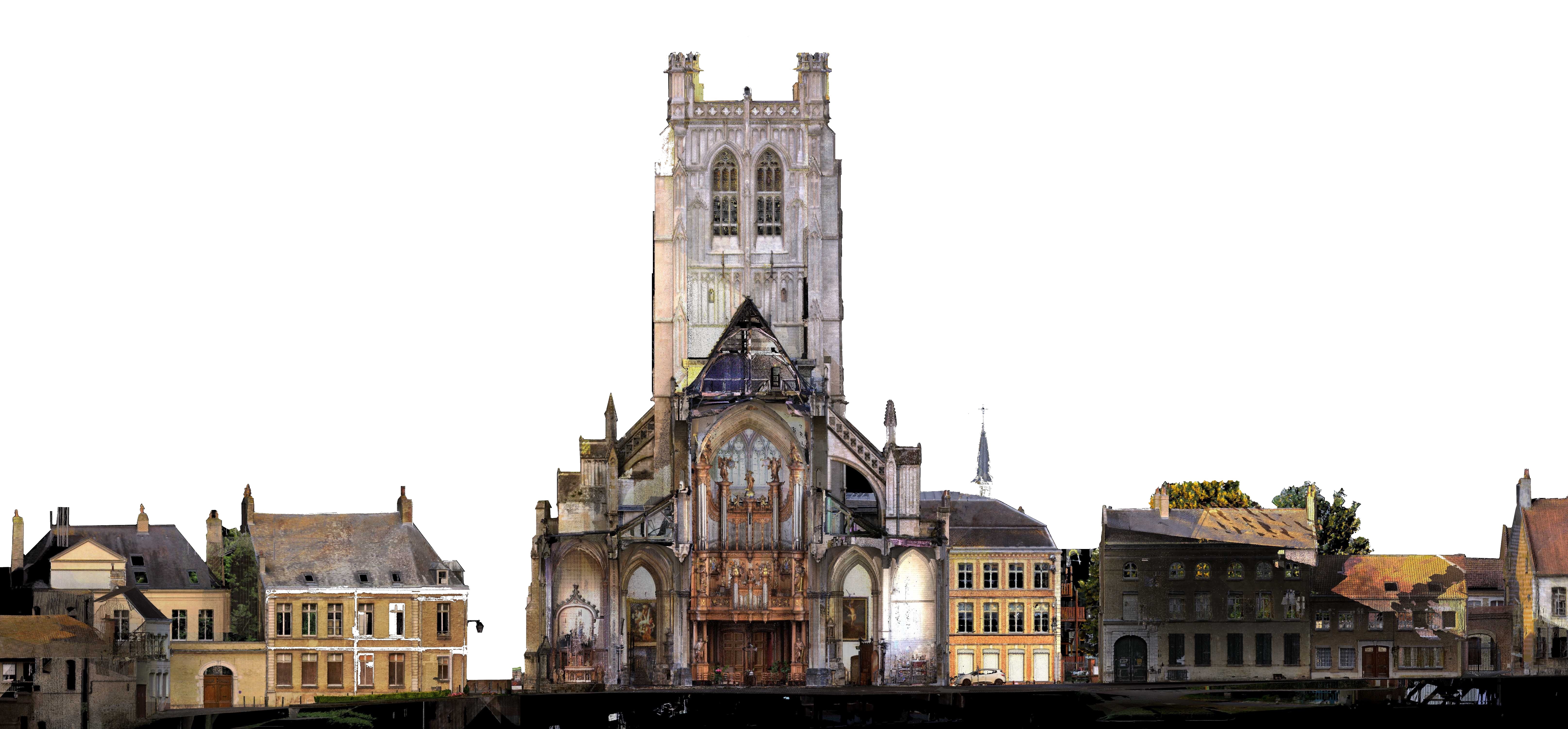 Coupe de la Nef de Notre-Dame de saint-omer|scannée au laser 3D