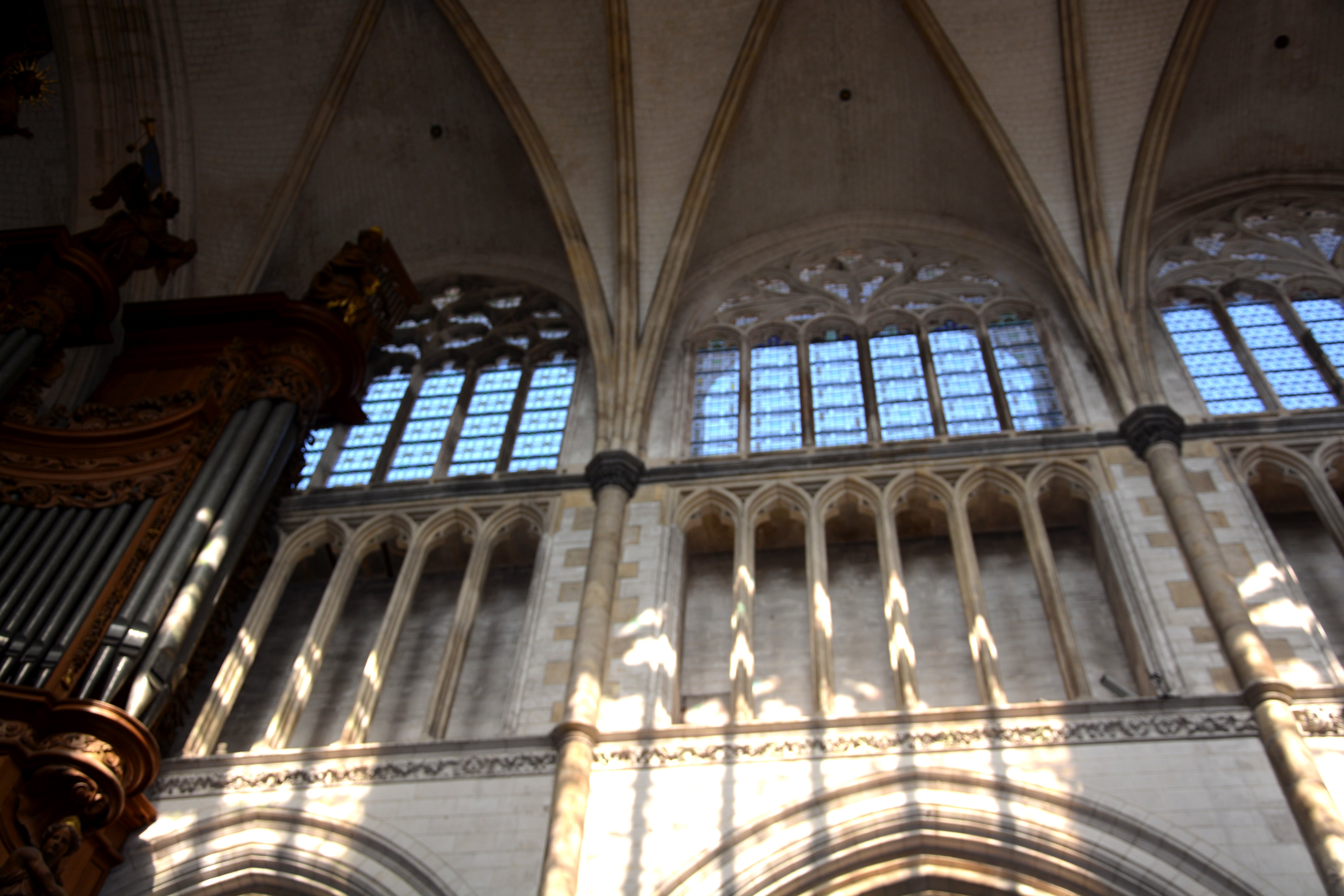 Cathédrale de Saint-Omer | nef côté nord  vitraux hauts non personnalisés